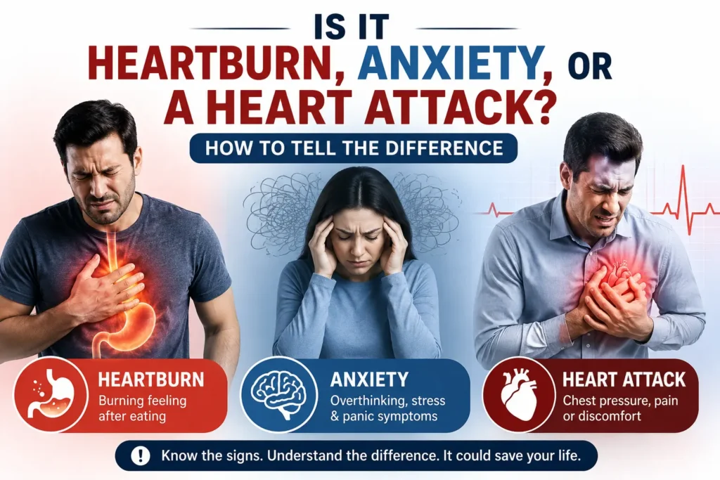 Is It Heartburn, Anxiety, or a Heart Attack? How to Tell the Difference