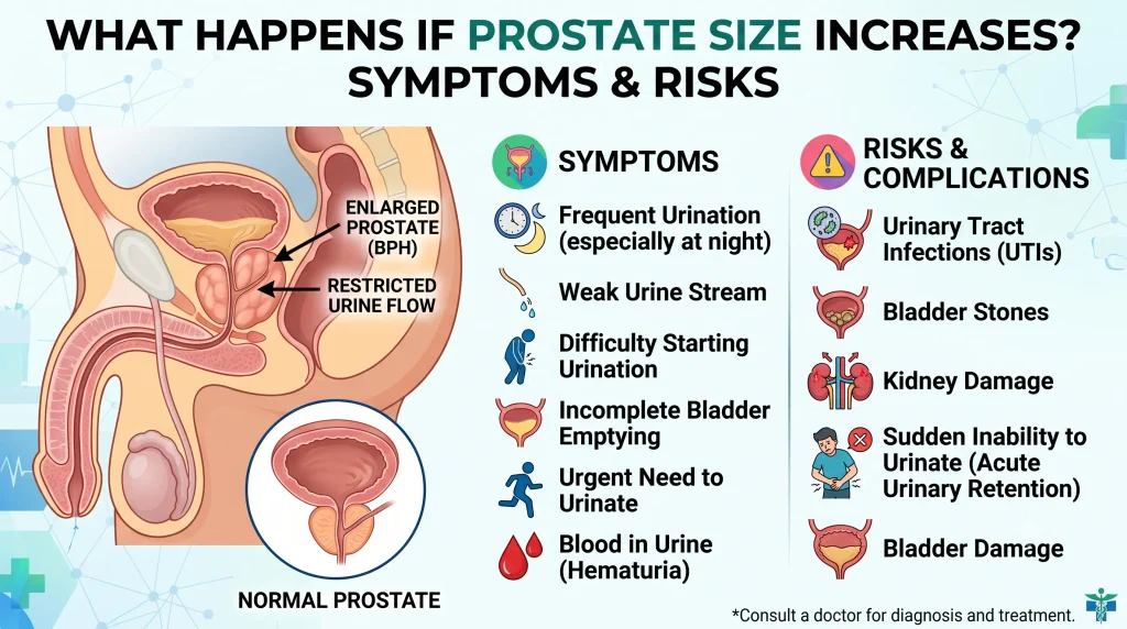 What Happens If the Size of Prostate Increases? Symptoms, Causes & Complications